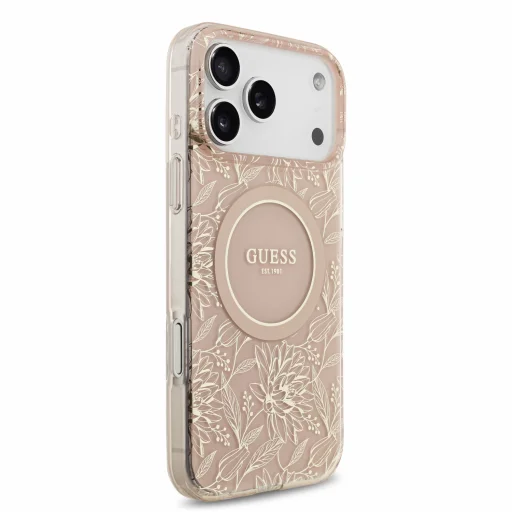 Ružové puzdro Guess IML Flowers Allover Strap MagSafe pre iPhone 18 Pro Max - 4
