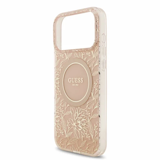 Ružové puzdro Guess IML Flowers Allover Strap MagSafe pre iPhone 18 Pro Max - 5