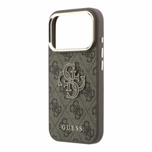Hnedé puzdro Guess PU 4G Resin Metal Logo pre Apple iPhone 18 Pro Max - 5