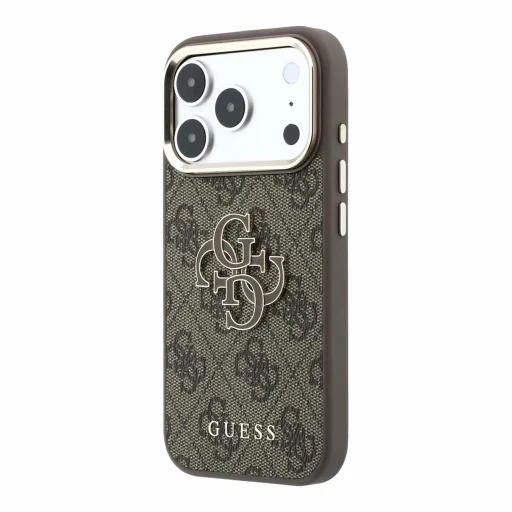 Hnedé puzdro Guess PU 4G Resin Metal Logo pre Apple iPhone 18 Pro Max - 2