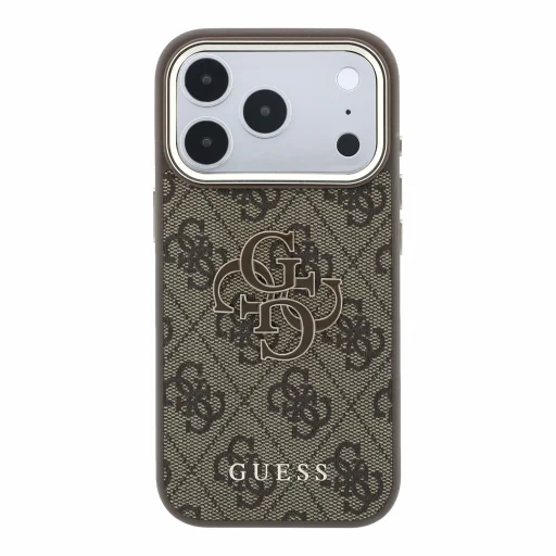 Hnedé puzdro Guess PU 4G Resin Metal Logo pre Apple iPhone 18 Pro Max - 3