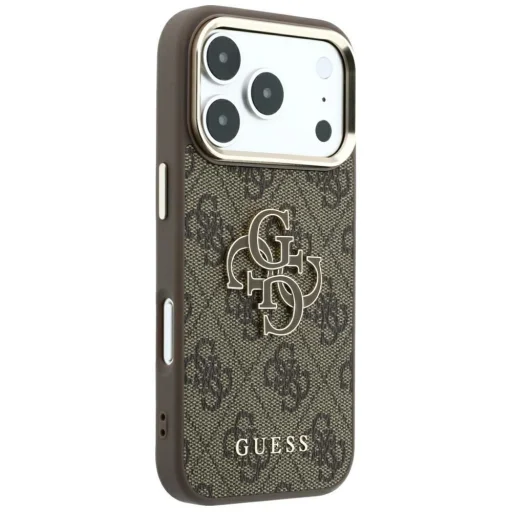 Hnedé puzdro Guess PU 4G Resin Metal Logo pre Apple iPhone 18 Pro Max - 2