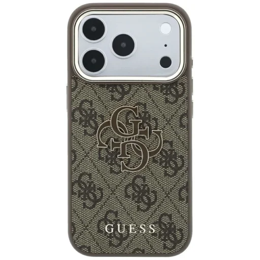 Hnedé puzdro Guess PU 4G Resin Metal Logo pre Apple iPhone 18 Pro Max - 3