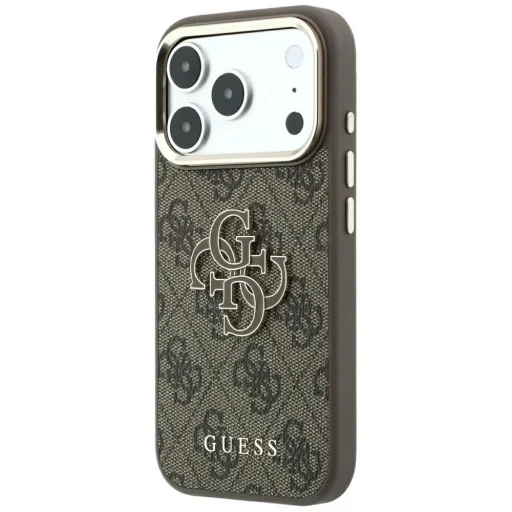 Hnedé puzdro Guess PU 4G Resin Metal Logo pre Apple iPhone 18 Pro Max - 4