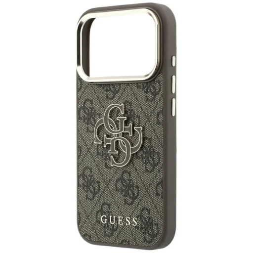 Hnedé puzdro Guess PU 4G Resin Metal Logo pre Apple iPhone 18 Pro Max - 6