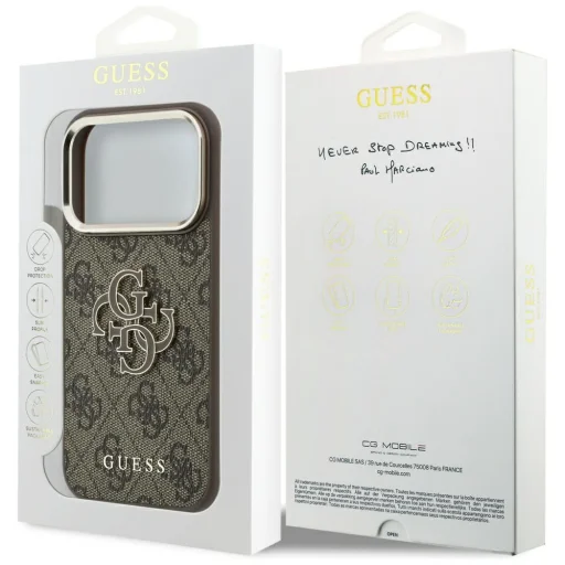 Hnedé puzdro Guess PU 4G Resin Metal Logo pre Apple iPhone 18 Pro Max - 8