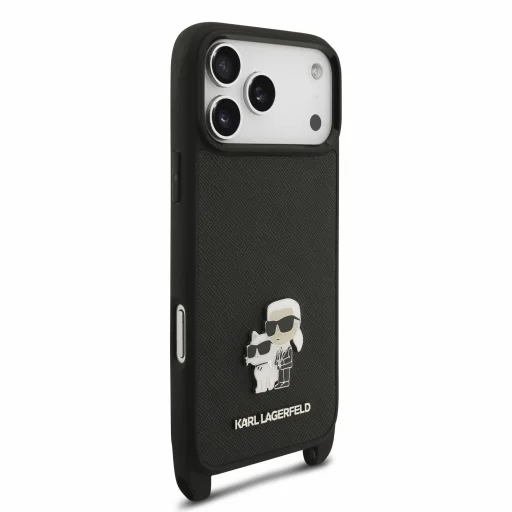 iPhone 18 Pro Max čierne puzdro Karl Lagerfeld Saffiano Crossbody Karl and Choupette - 5