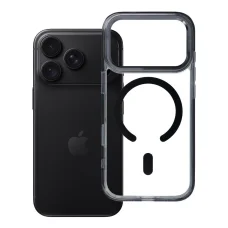 iPhone 17 Pro / 18 Pro čierne Frame Clear Hybrid Mag puzdro kompatibilné s MagSafe