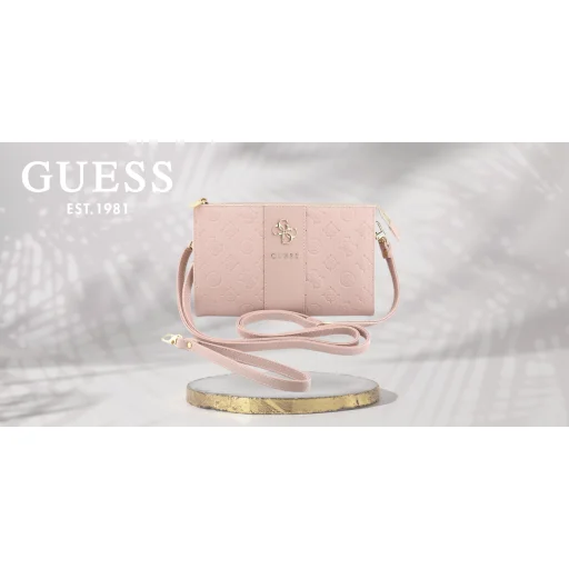 Guess Peony 4G a Classic Logos Stripe ružová taška na telefón - 7