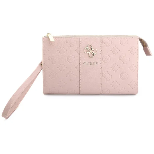 Guess Peony 4G a Classic Logos Stripe ružová taška na telefón - 8