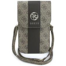 Guess 4G & Classic Logos Stripe Strap hnedá taška na telefón