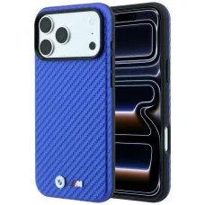  iPhone 18 Pro Max / 17 Pro Max kék BMW M Carbon Metal Logo MagSafe tok
