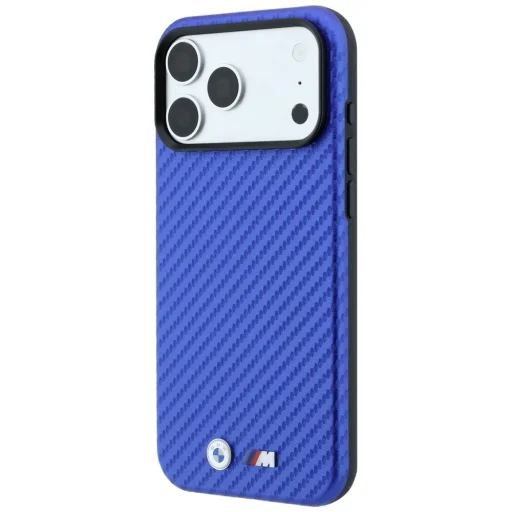  BMW iPhone 18 Pro / 17 Pro kék M Carbon Metal Logo MagSafe tok - 2