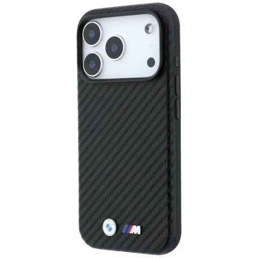 iPhone 18 Pro fekete BMW M Carbon fém logós MagSafe tok - 2