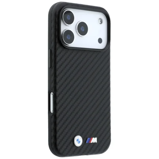  iPhone 18 Pro fekete BMW M Carbon fém logós MagSafe tok - 4