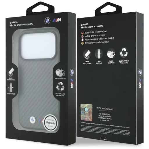  Apple iPhone 18 Pro Max szürke BMW M Carbon Metal Logo MagSafe tok - 8
