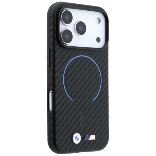  iPhone 18 Pro fekete BMW M karbonmintás gyűrűs MagSafe tok - 4