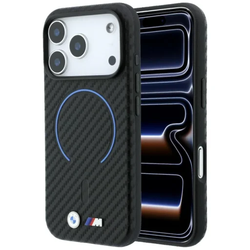  iPhone 18 Pro fekete BMW M karbonmintás gyűrűs MagSafe tok - 1