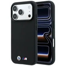  Apple iPhone 18 Pro / 17 Pro fekete BMW M Quadrille Kevlar Metal Logo MagSafe tok