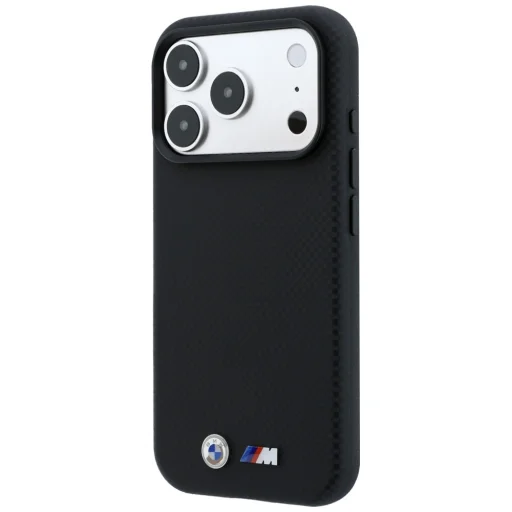 Apple iPhone 18 Pro / 17 Pro čierne BMW M Quadrille Kevlar Metal Logo MagSafe puzdro - 2