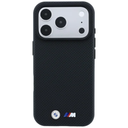  Apple iPhone 18 Pro / 17 Pro fekete BMW M Quadrille Kevlar Metal Logo MagSafe tok - 3