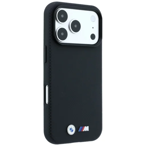  Apple iPhone 18 Pro / 17 Pro fekete BMW M Quadrille Kevlar Metal Logo MagSafe tok - 4