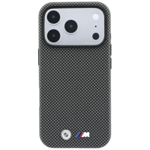  Apple iPhone 18 Pro Max szürke BMW M Quadrille Kevlar fém logós MagSafe tok - 3