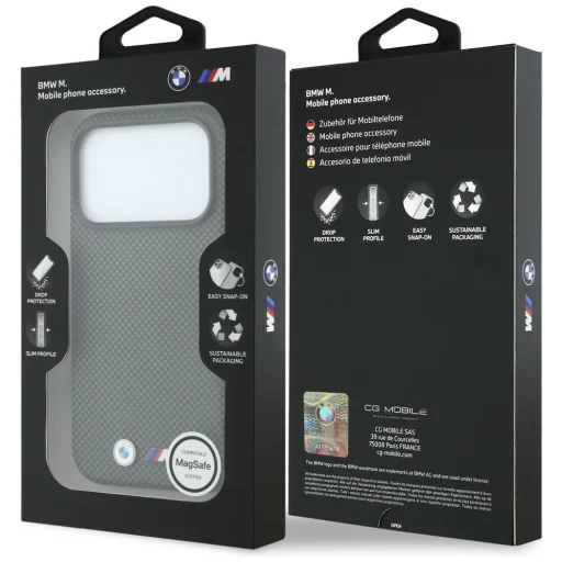  Apple iPhone 18 Pro Max szürke BMW M Quadrille Kevlar fém logós MagSafe tok - 8