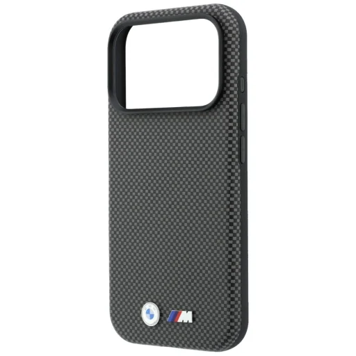 iPhone 18 Pro sivý BMW M Quadrille Kevlar Metal Logo MagSafe kryt - 6