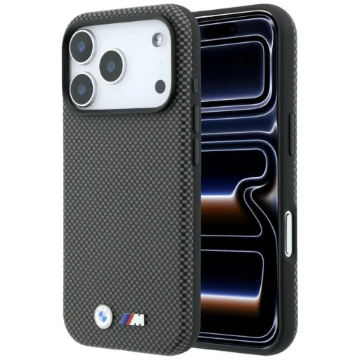  Apple iPhone 18 Pro Max szürke BMW M Quadrille Kevlar fém logós MagSafe tok - 1