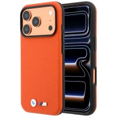 iPhone 18 Pro Max oranžové puzdro BMW M Quadrille Kevlar Metal Logo MagSafe