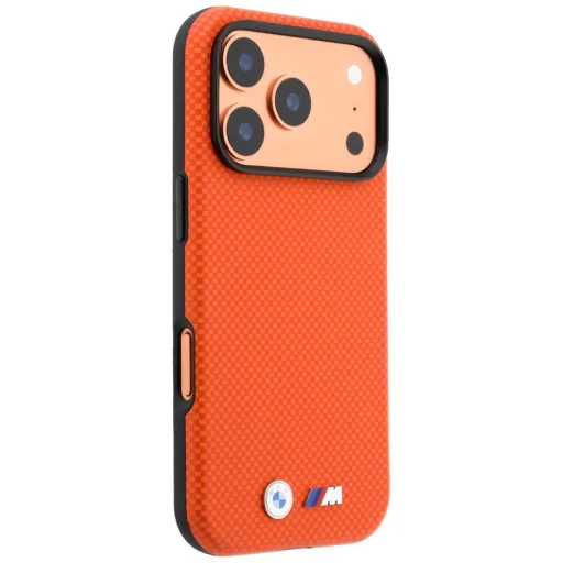  iPhone 18 Pro Max narancssárga BMW M Quadrille Kevlar Metal Logo MagSafe tok - 4
