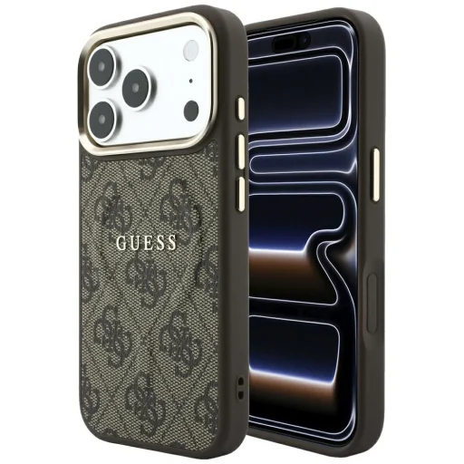 iPhone 18 Pro / iPhone 17 Pro hnedé puzdro Guess Embossed 4G Classic MagSafe - 1
