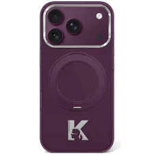 Apple iPhone 18 Pro / 17 Pro burgundské puzdro Karl Lagerfeld IML Ring Stand 360 Kameo Metal MagSafe