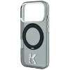  iPhone 18 Pro / 17 Pro fekete Karl Lagerfeld IML Ring Stand 360 Kameo Metal MagSafe tok thumbnail