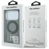  iPhone 18 Pro / 17 Pro fekete Karl Lagerfeld IML Ring Stand 360 Kameo Metal MagSafe tok thumbnail
