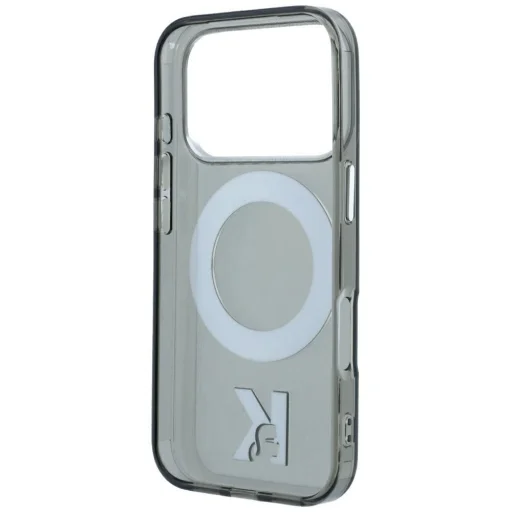  iPhone 18 Pro / 17 Pro fekete Karl Lagerfeld IML Ring Stand 360 Kameo Metal MagSafe tok - 4