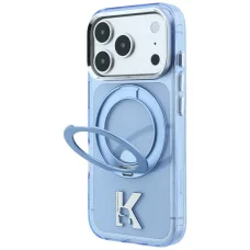  Apple iPhone 18 Pro / 17 Pro kék Karl Lagerfeld IML Ring Stand 360 Kameo Metal MagSafe tok