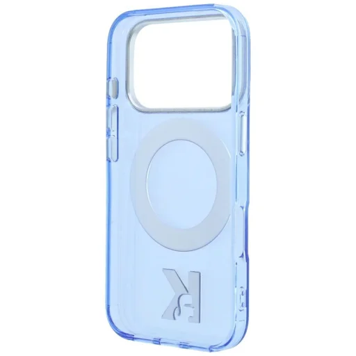  Apple iPhone 18 Pro / 17 Pro kék Karl Lagerfeld IML Ring Stand 360 Kameo Metal MagSafe tok - 5