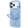 Apple iPhone 18 Pro / 17 Pro modrý Karl Lagerfeld IML Ring Stand 360 Kameo Metal MagSafe kryt thumbnail