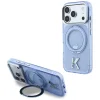 Apple iPhone 18 Pro / 17 Pro modrý Karl Lagerfeld IML Ring Stand 360 Kameo Metal MagSafe kryt thumbnail