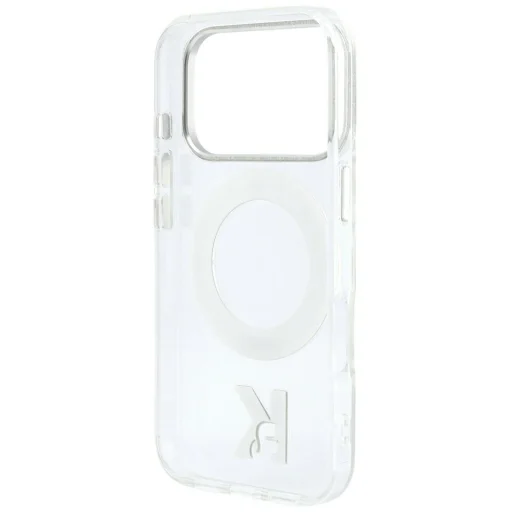  iPhone 18 Pro / 17 Pro Karl Lagerfeld IML Ring Stand 360 Kameo Metal MagSafe átlátszó tok - 3