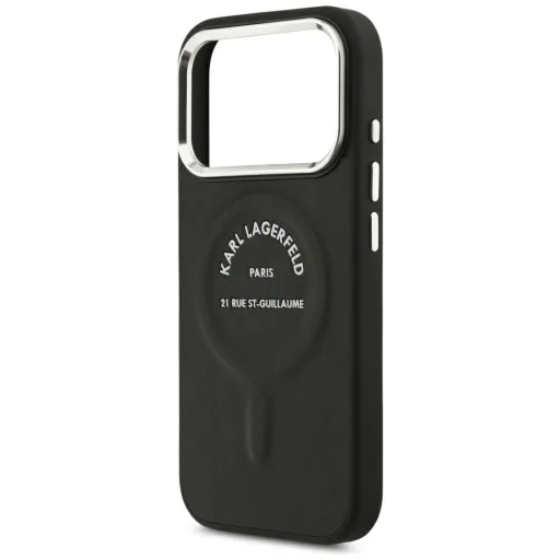 Apple iPhone 18 Pro / 17 Pro čierne Karl Lagerfeld Embossed Open Ring RSG Logo MagSafe puzdro - 6