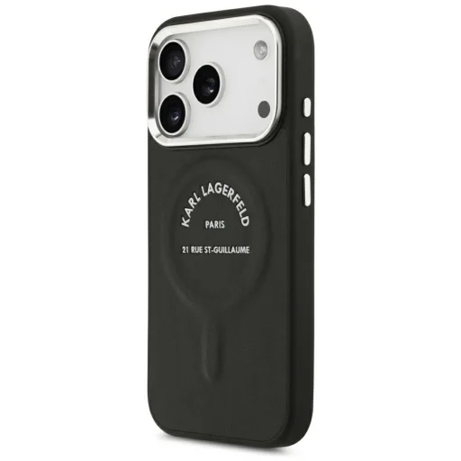 Apple iPhone 18 Pro / 17 Pro čierne Karl Lagerfeld Embossed Open Ring RSG Logo MagSafe puzdro - 2