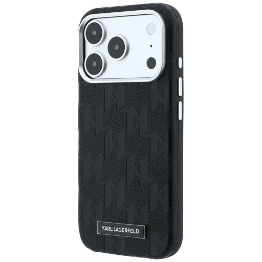 iPhone 18 Pro / 17 Pro čierne puzdro Karl Lagerfeld Grained Mono Resin Logo MagSafe - 2