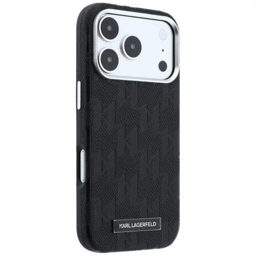 iPhone 18 Pro / 17 Pro čierne puzdro Karl Lagerfeld Grained Mono Resin Logo MagSafe - 4