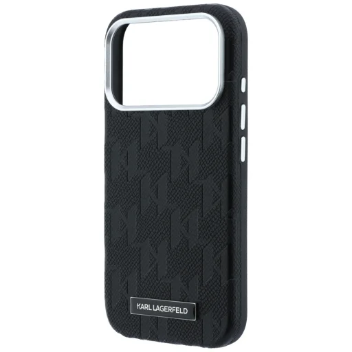 iPhone 18 Pro / 17 Pro čierne puzdro Karl Lagerfeld Grained Mono Resin Logo MagSafe - 6