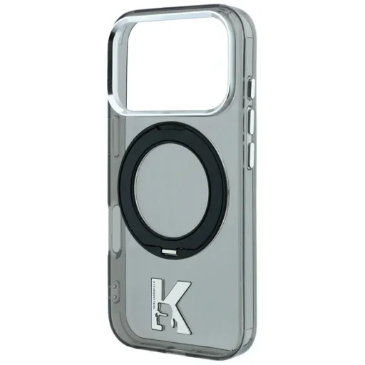 Apple iPhone 18 Pro Max / 17 Pro Max čierne puzdro Karl Lagerfeld IML Ring Stand 360 Kameo Metal MagSafe - 3