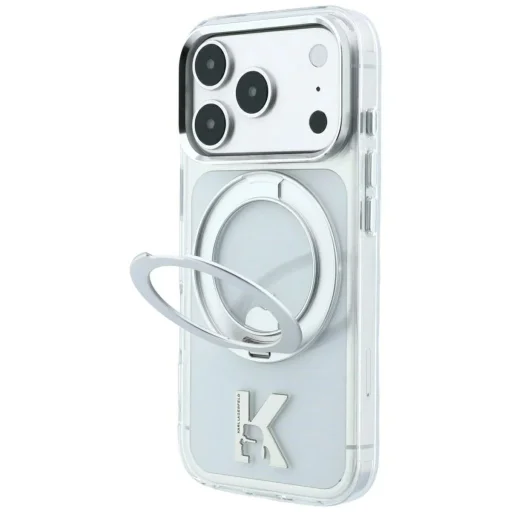 iPhone 18 Pro Max / 17 Pro Max Karl Lagerfeld IML Ring Stand 360 Kameo Metal MagSafe priehľadný kryt - 4