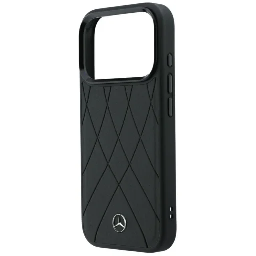 iPhone 18 Pro / 17 Pro Mercedes-Benz Leather with Crossed Lines MagSafe puzdro, čierne - 6